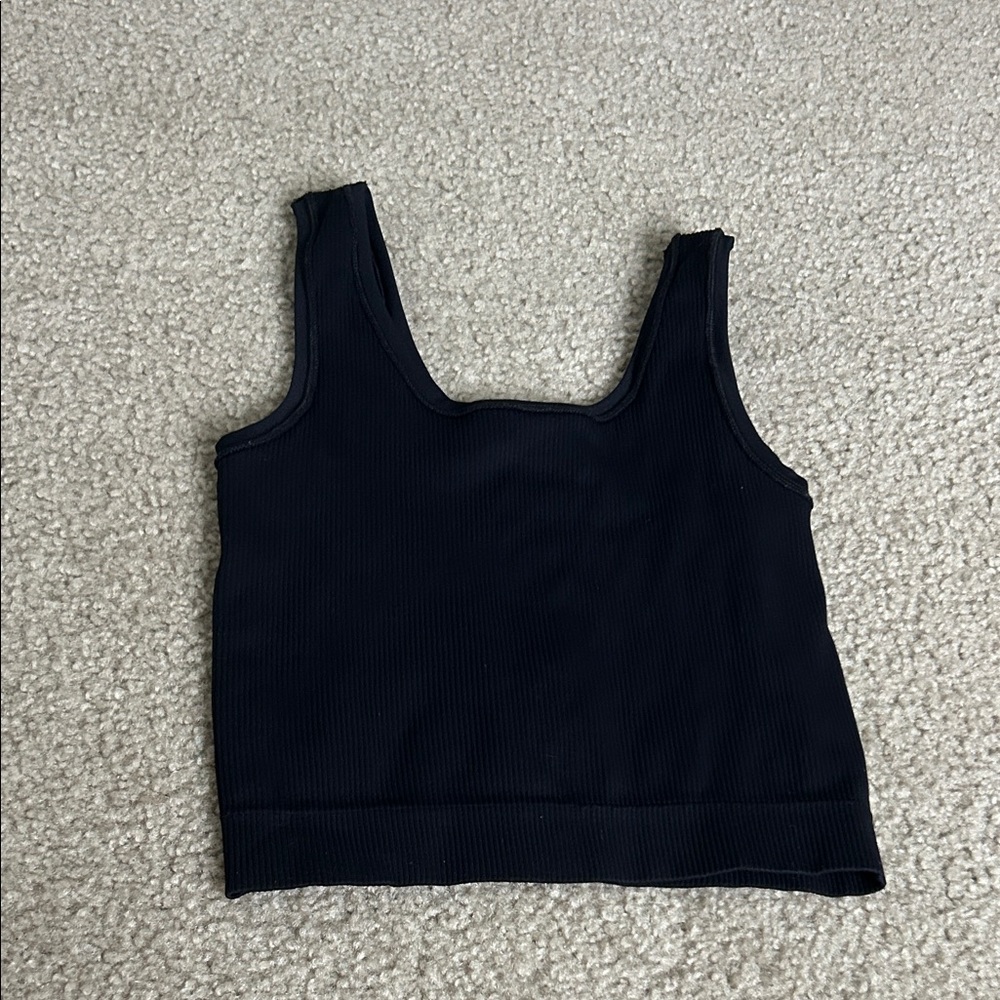 Athleta Black Ribbed Tank Top